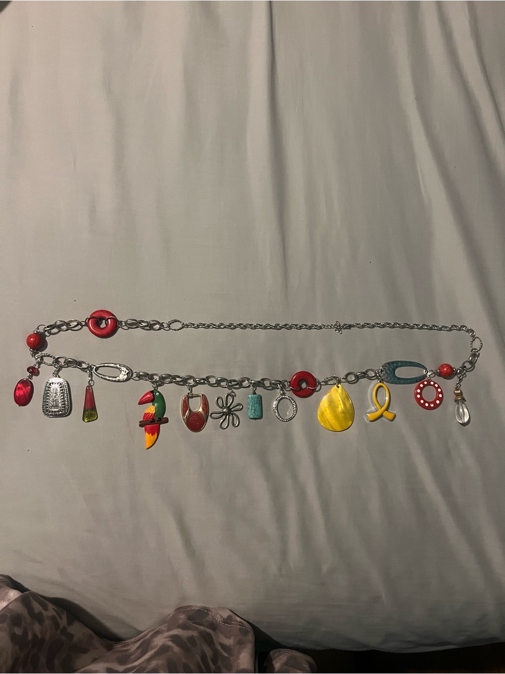 #123. Handmade Upcycled Boho Belt Chain with Detachable Pendants -One of a Kind - Picture 2 of 15
